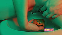 The girl is desperate enjoys pissing in the halloween pumpkin - Trailer